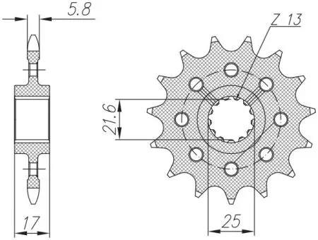Pignone anteriore Sunstar SUNF3C7-15 misura 520 (JTF1381.15)-2