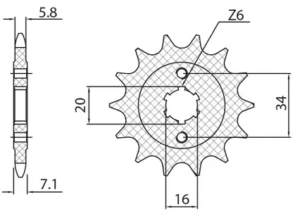 Kettenritzel Sunstar SUNF3D1-14 Größe 520 (JTF1903.14) vorne  - 3D1-14