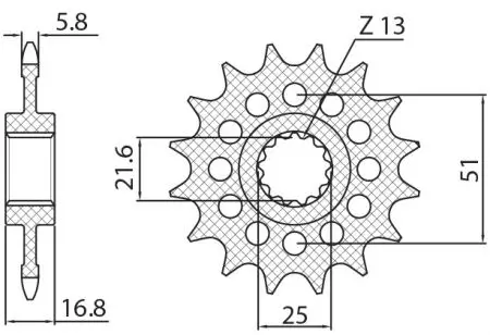 Kettenritzel Sunstar SUNF3D4-16 Größe 520 (JTF1373.16) vorne -2
