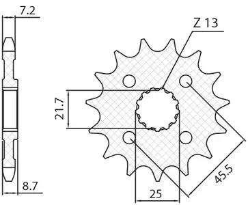 Zębatka przód Sunstar SUNF431-15 rozmiar 525 (JTF1537.15)