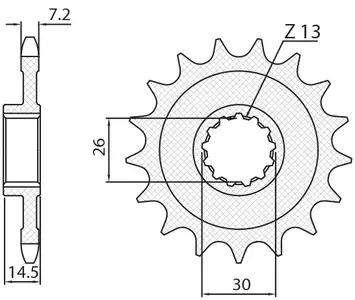 Roda dentada dianteira Sunstar SUNF432-16 tamanho 525 (JTF404.16) - 432-16