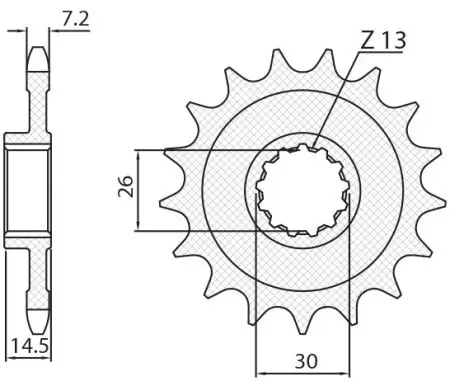 Predné reťazové koleso Sunstar SUNF432-17 veľkosť 525 (JTF404.17)-2