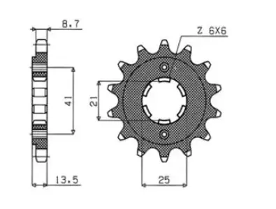 Pignone anteriore Sunstar SUNF515-16 misura 530 (JTF286.16) - 515-16