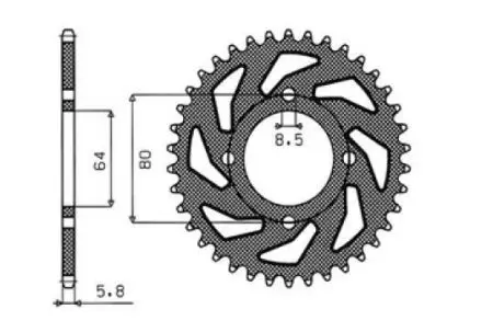 Pignone posteriore Sunstar in acciaio SUNR1-1117-48 misura 420 (JTR832.48) - 1-1117-48