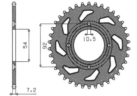 Pignone posteriore Sunstar in acciaio SUNR1-2046-49 misura 428 (JTR835.49)-2