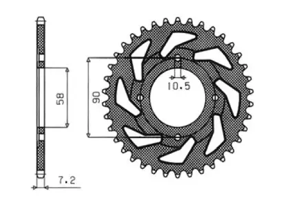 Sunstar bakre kedjehjul i stål SUNR1-2061-34 storlek 428 (JTR269.34) - 1-2061-34