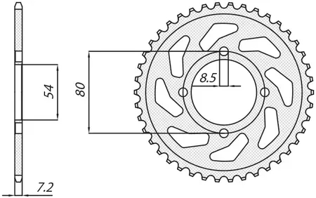 Zadné oceľové reťazové koleso Sunstar SUNR1-2117-45 veľkosť 428 (JTR838.45) - 1-2117-45