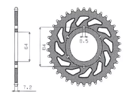 Pignone posteriore Sunstar in acciaio SUNR1-2132-53 misura 428 (JTR809.53)-2