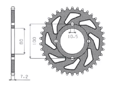 Roda dentada traseira de aço Sunstar SUNR1-2314-45 tamanho 428 (JTR1794.45) - 1-2314-45