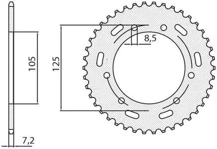 Zadné oceľové reťazové koleso Sunstar SUNR1-2446-48 veľkosť 428 (JTR1134.48) - 1-2446-48