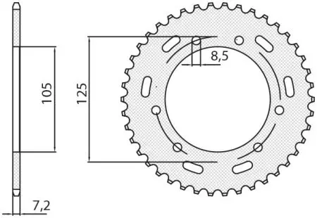 Pignone posteriore Sunstar in acciaio SUNR1-2446-48 misura 428 (JTR1134.48)-2