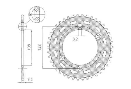 Pignone posteriore Sunstar in acciaio SUNR1-2449-51 misura 428 (JTR797.51)-2