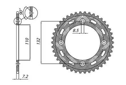 Sunstar bakre kedjehjul i stål SUNR1-2481-46 storlek 428 (JTR895.46)-1