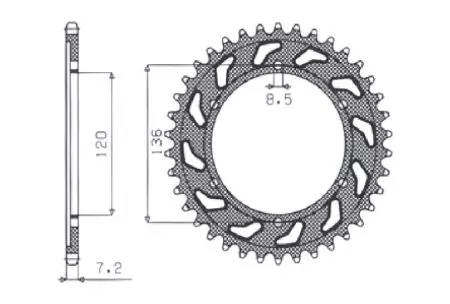 Pignone posteriore Sunstar in acciaio SUNR1-2502-57 misura 428 (JTR1847.57) - 1-2502-57