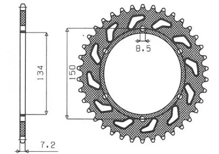 Ocelové zadní řetězové kolo Sunstar SUNR1-2622-48 velikost 428 (JTR463.48)-2
