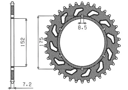 Pignone posteriore Sunstar in acciaio SUNR1-2682-52 misura 428 (JTR839.52) - 1-2682-52