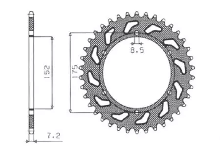 Pignone posteriore Sunstar in acciaio SUNR1-2682-57 misura 428 (JTR839.57)
