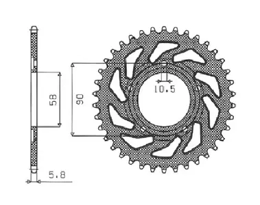 Stahlkettenrad Sunstar hinten SUNR1-3085-35 Größe 520 (JTR604.35)-1