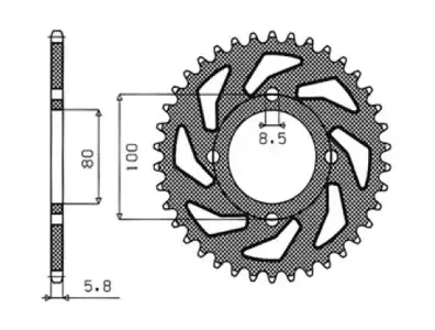 Pignone posteriore Sunstar in acciaio SUNR1-3305-41 misura 520 (JTR819/2.41)-1
