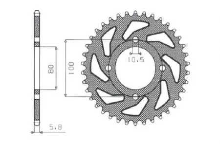 Задно стоманено зъбно колело Sunstar SUNR1-3314-41 размер 520 (JTR819/2.41) - 1-3314-41