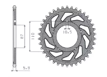 Sunstar bakre kedjehjul i stål SUNR1-3383-39 storlek 520 (JTR823.39)-2