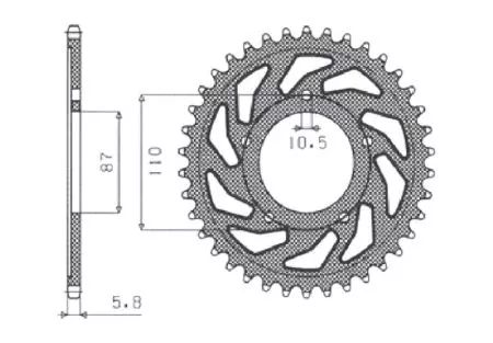 Sunstar baghjul i stål SUNR1-3383-46 størrelse 520 (JTR823.46)-2