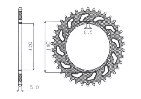 Stahlkettenrad Sunstar hinten SUNR1-3517-44 Größe 520 (JTR260.44) - 1-3517-44