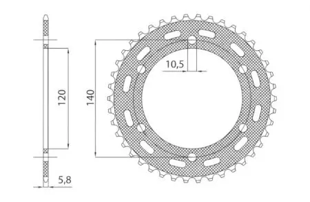Задно стоманено зъбно колело Sunstar SUNR1-3529-42 размер 520 (JTR1490.42) - 1-3529-42