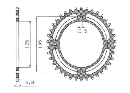 Задно стоманено зъбно колело Sunstar SUNR1-3538-40 размер 520 (JTR857.40) - 1-3538-40