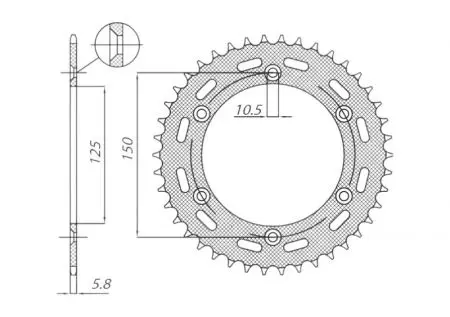 Sunstar baghjulskædehjul i stål SUNR1-3547-48 størrelse 520 (JTR897.48)