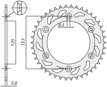 Sunstar bakre kedjehjul i stål SUNR1-3559-45 storlek 520 (JTR210.45) - 1-3559-45