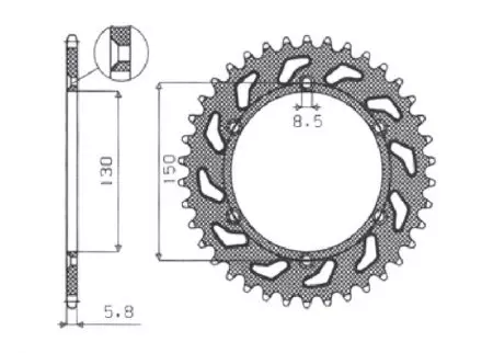 Pignone posteriore Sunstar in acciaio SUNR1-3592-50 misura 520 (JTR251.50) - 1-3592-50