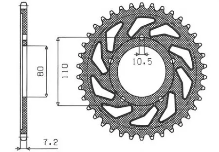 Stahlkettenrad Sunstar hinten SUNR1-4329-44 Größe 525 (JTR1332.44)-2