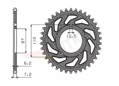 Sunstar bakre kedjehjul i stål SUNR1-4386-44 storlek 525 (JTR807.44) - 1-4386-44