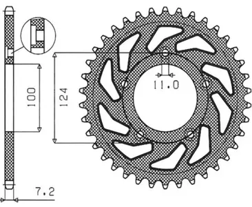 Pignone posteriore Sunstar in acciaio SUNR1-4437-36 misura 525 (JTR744.36) - 1-4437-36
