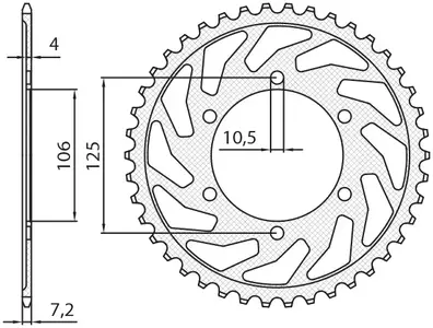 Pignon arrière Sunstar en acier SUNR1-4448-50 taille 525 (JTR2014.50) - 1-4448-50