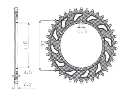 Pignone posteriore Sunstar in acciaio SUNR1-4474-43 misura 525 (JTR1876.43) - 1-4474-43