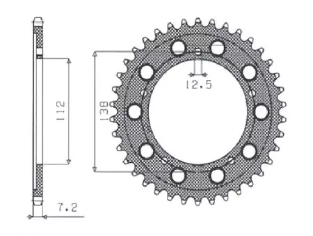 Pignone posteriore Sunstar in acciaio SUNR1-4483-42 misura 525 (JTR1304.42)-2