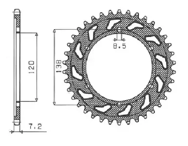 Ocelové zadní řetězové kolo Sunstar SUNR1-4514-40 velikost 525 (JTR312.40) - 1-4514-40