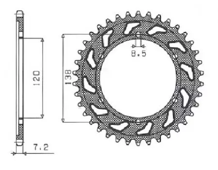 Pignone posteriore Sunstar in acciaio SUNR1-4514-40 misura 525 (JTR312.40)-2