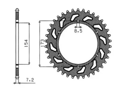 Pignone posteriore Sunstar in acciaio SUNR1-4695-43 misura 525 - 1-4695-43