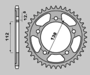 Pignone posteriore Sunstar in acciaio SUNR1-5486-41 misura 530 (JTR302.41)-1