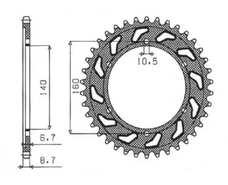 Sunstar bakre kedjehjul i stål SUNR1-5652-49 storlek 530 (JTR502.49)-2