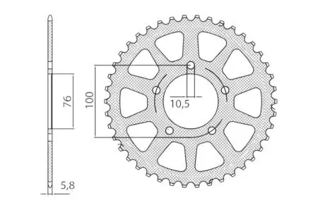Алуминиево задно зъбно колело Sunstar SUNR5-3216-43 размер 520-2