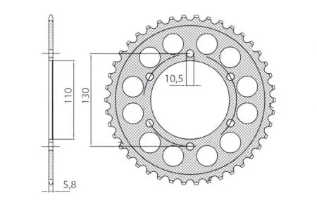 Sunstar aluminium tandhjul bagpå SUNR5-3471-45 størrelse 520 (JTR486.45) - 5-3471-45