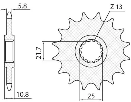 Kettenritzel Sunstar SUNF3B4-16 Größe 520 (JTF1595.16) vorne  - 3B4-16