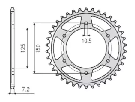 Задно стоманено зъбно колело Sunstar SUNR1-4553-43 размер 525 (JTR899.43)-1