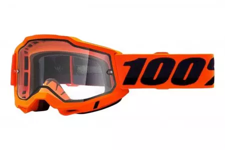 Motorcykelbriller 100% procent model Accuri 2 Enduro Moto farve orange/sort dobbelt klart glas-1