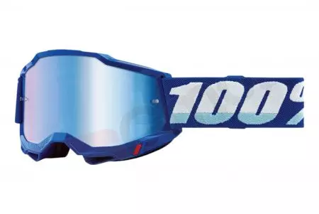 Motorcykelbriller 100% procent model Accuri 2 farve blåt glas blåt spejl-1
