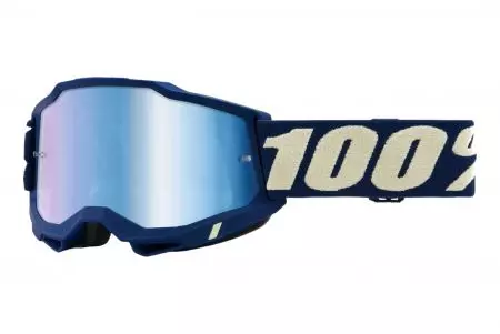 Ochelari de motocicletă 100% Percent model Accuri 2 Deepmarine culoare albastru marin oglindă oglindă de sticlă-1